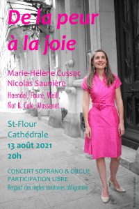Marie-Helene Cussac concert soprano et orgue 13 aout 2021