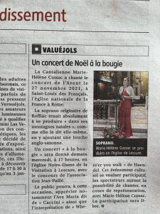 Marie-Helene Cussac soprano concert de Noël