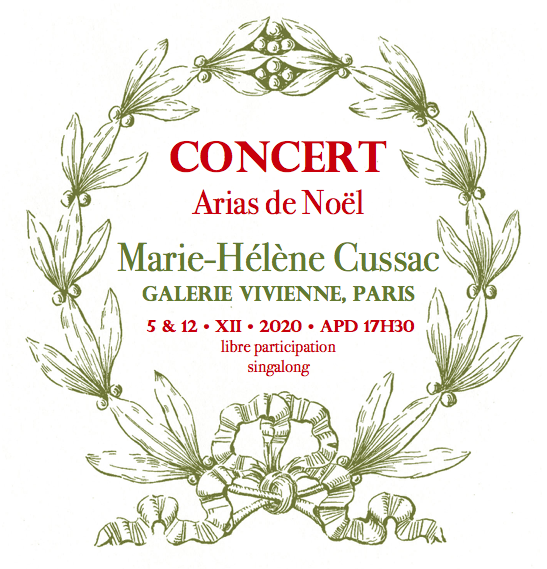 Marie-Helene Cussac Concert de Noël Galerie Vivienne